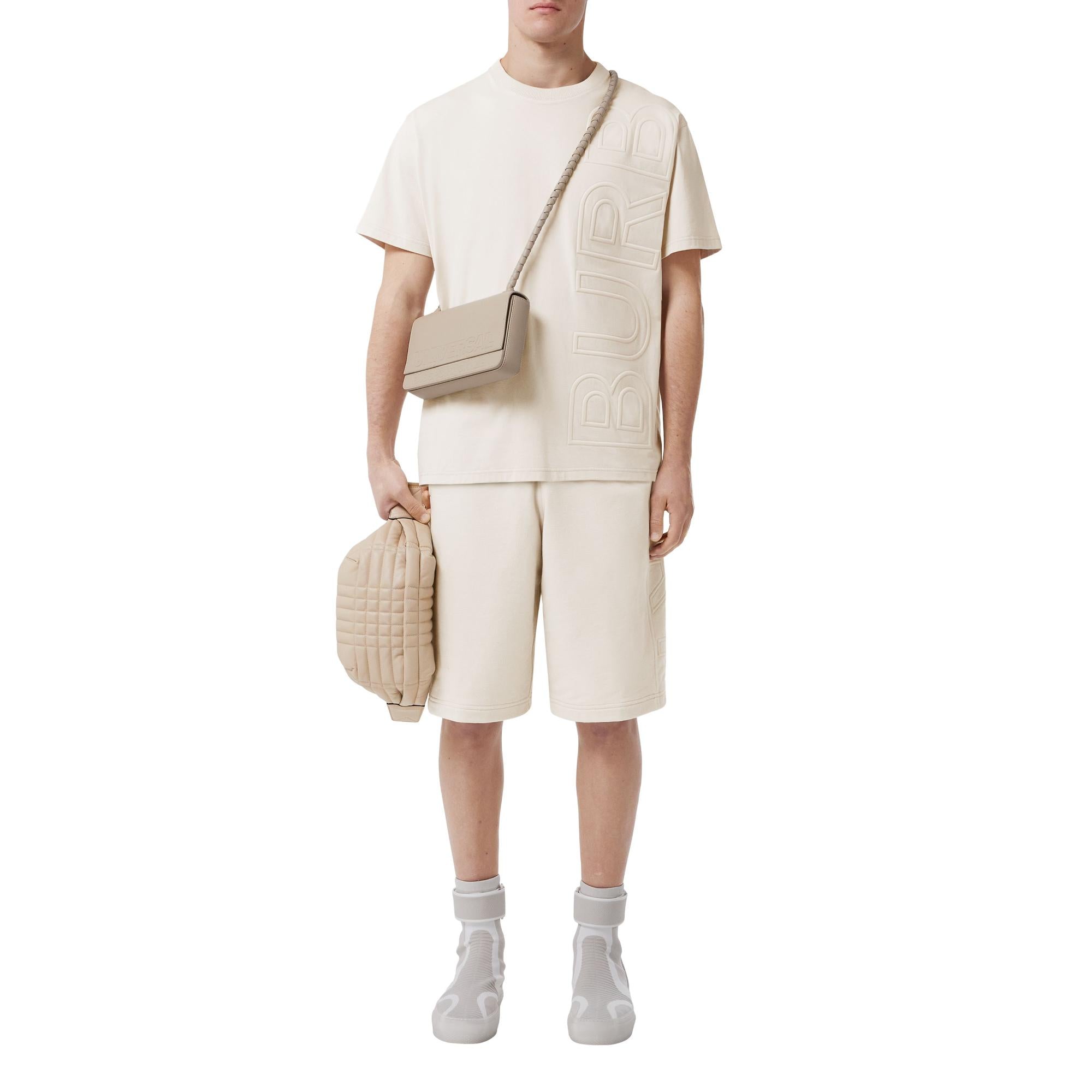 로고 엠보싱 코튼 오버사이즈 티셔츠