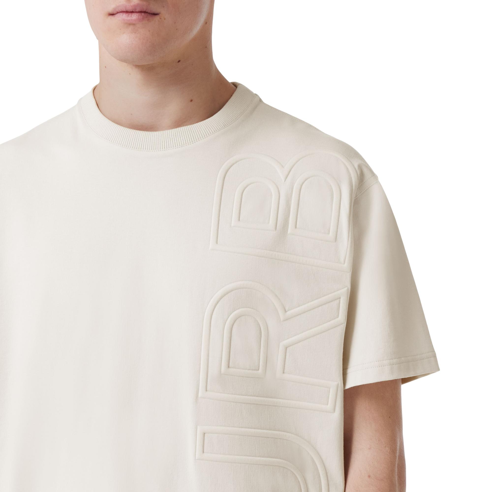 로고 엠보싱 코튼 오버사이즈 티셔츠