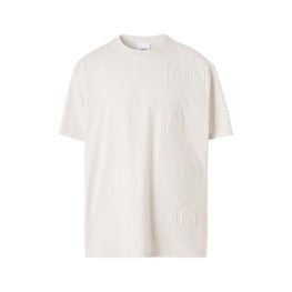 로고 엠보싱 코튼 오버사이즈 티셔츠