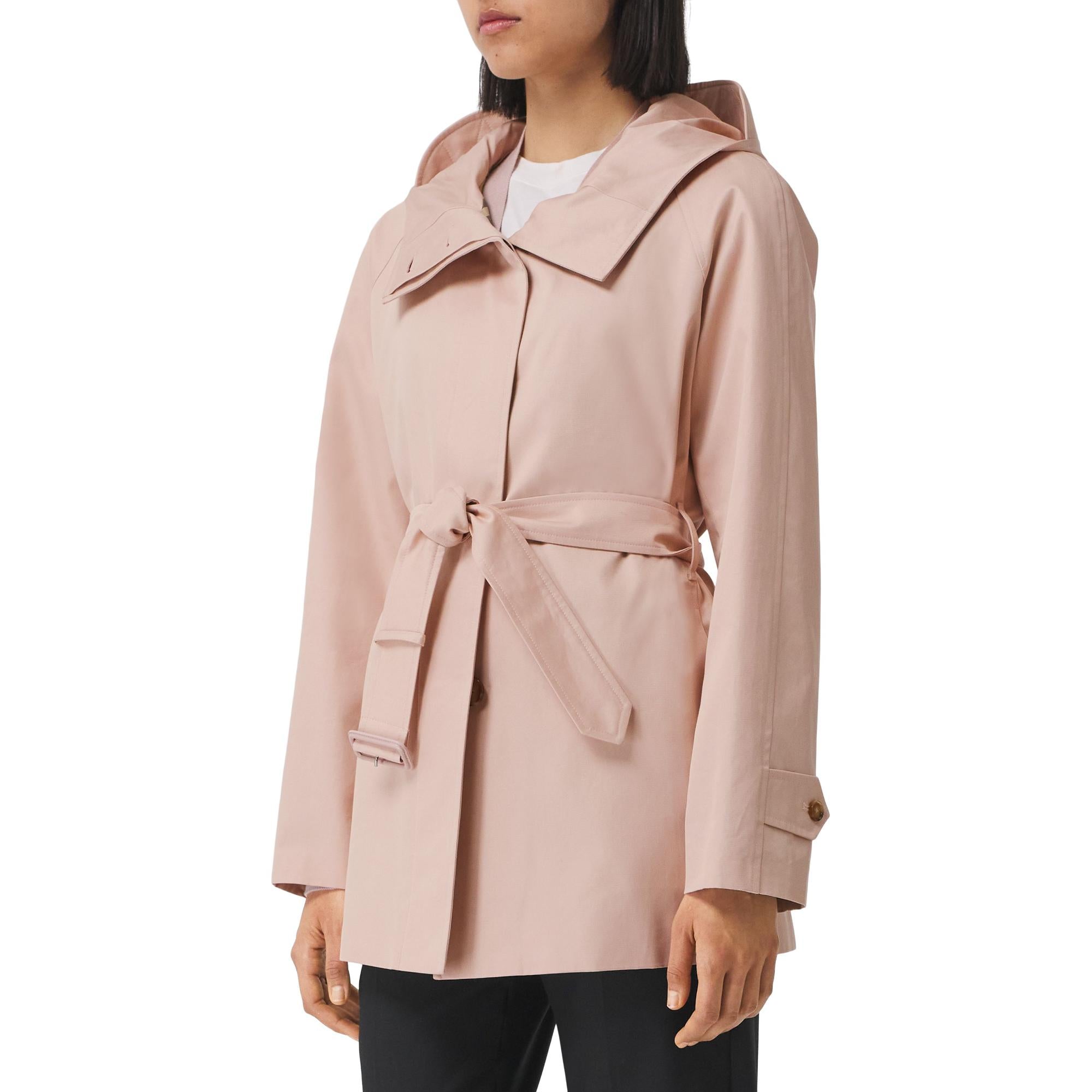 코튼 개버딘 후드 카 코트