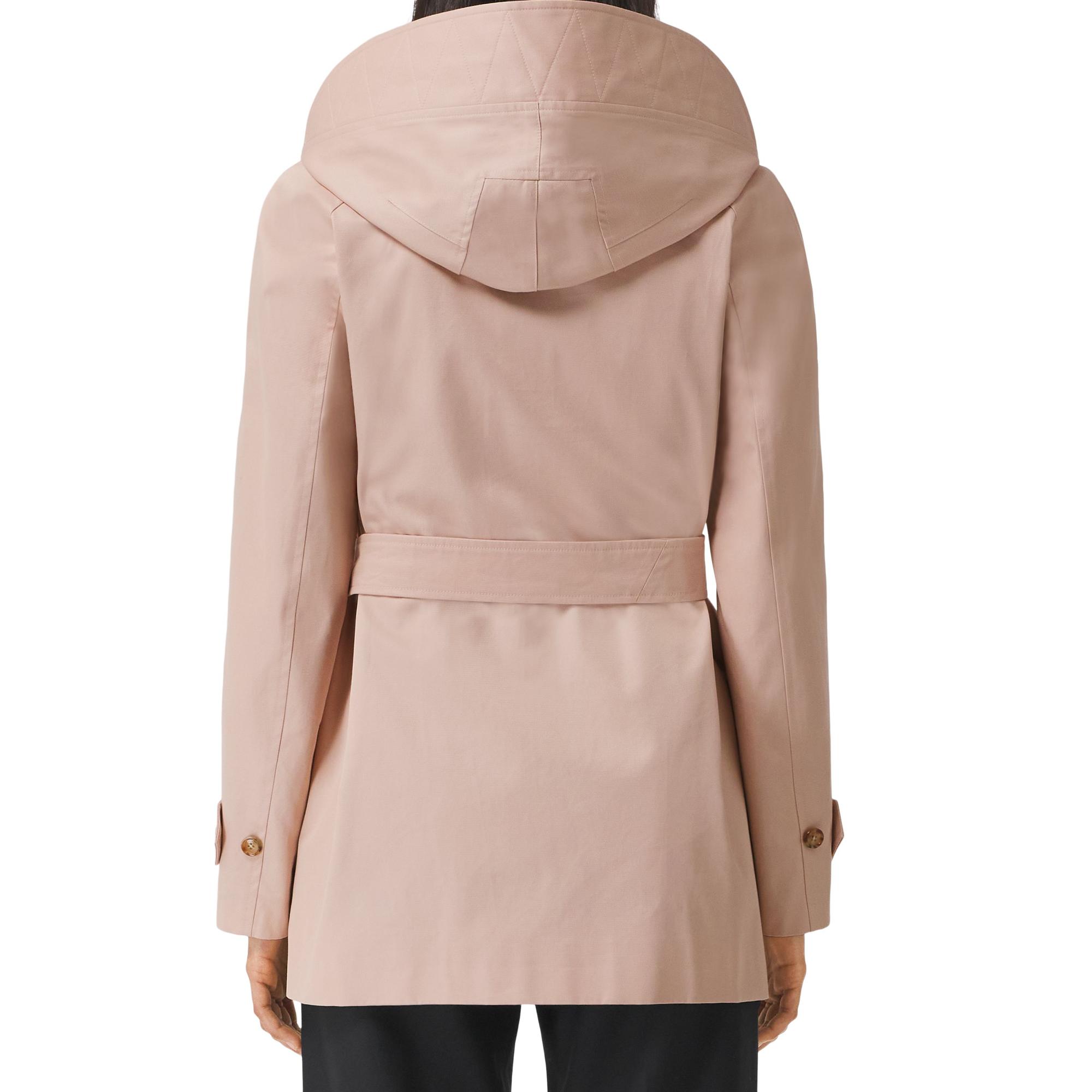 코튼 개버딘 후드 카 코트