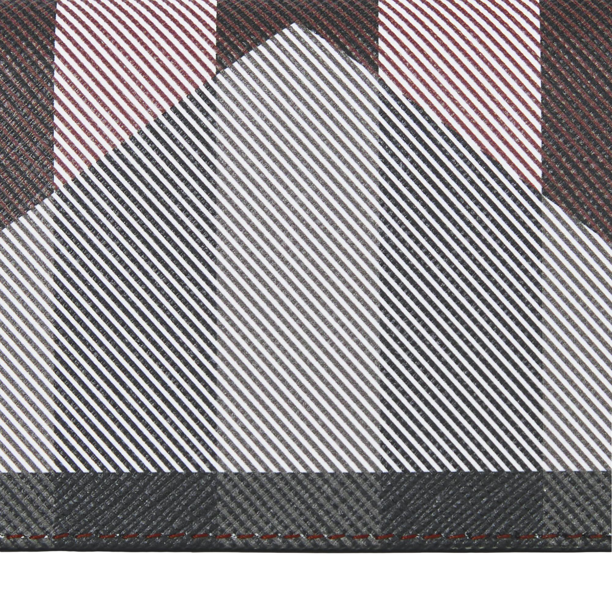 지오메트릭 체크 레더 폴딩 카드 케이스