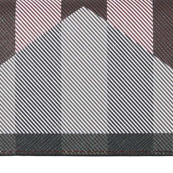 지오메트릭 체크 레더 폴딩 카드 케이스