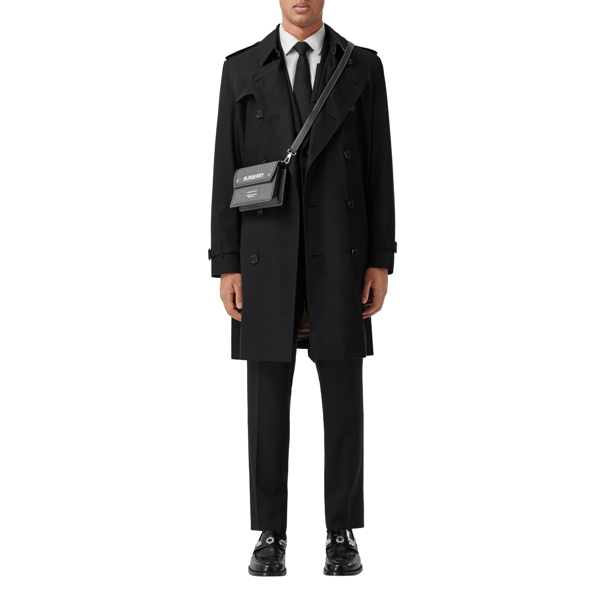 호스페리 프린트 캔버스 레더 크로스바디 백