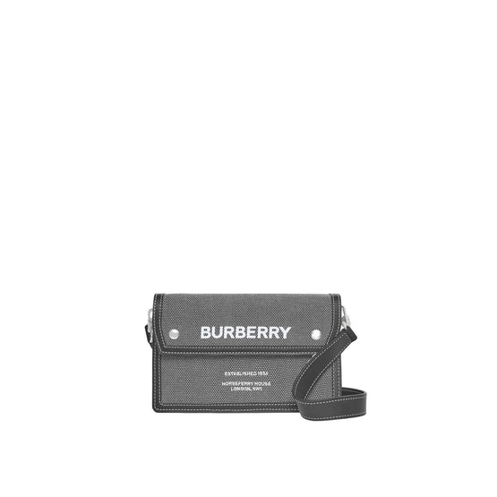 호스페리 프린트 캔버스 레더 크로스바디 백