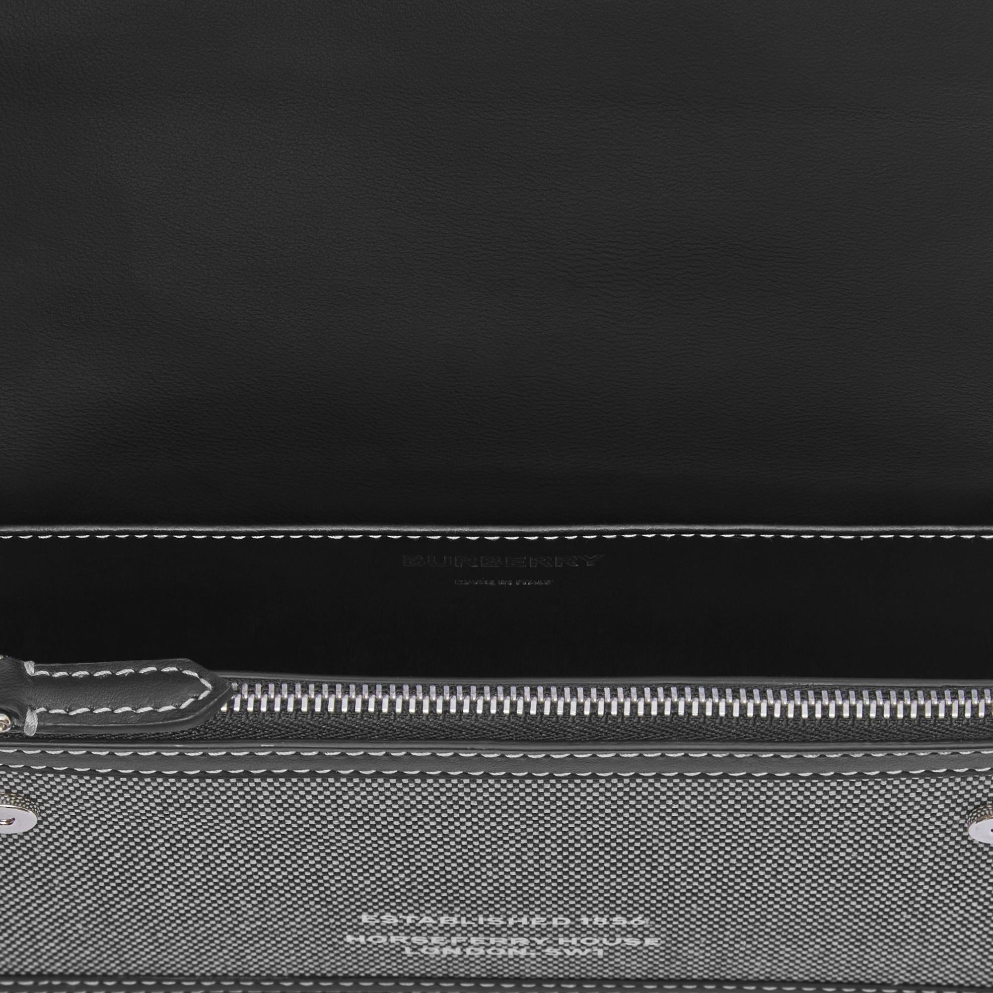 호스페리 프린트 캔버스 레더 크로스바디 백