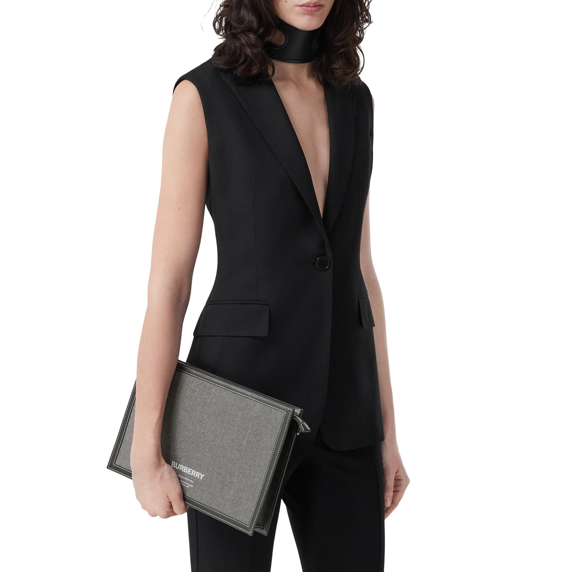 호스페리 프린트 코튼 캔버스 지퍼 파우치