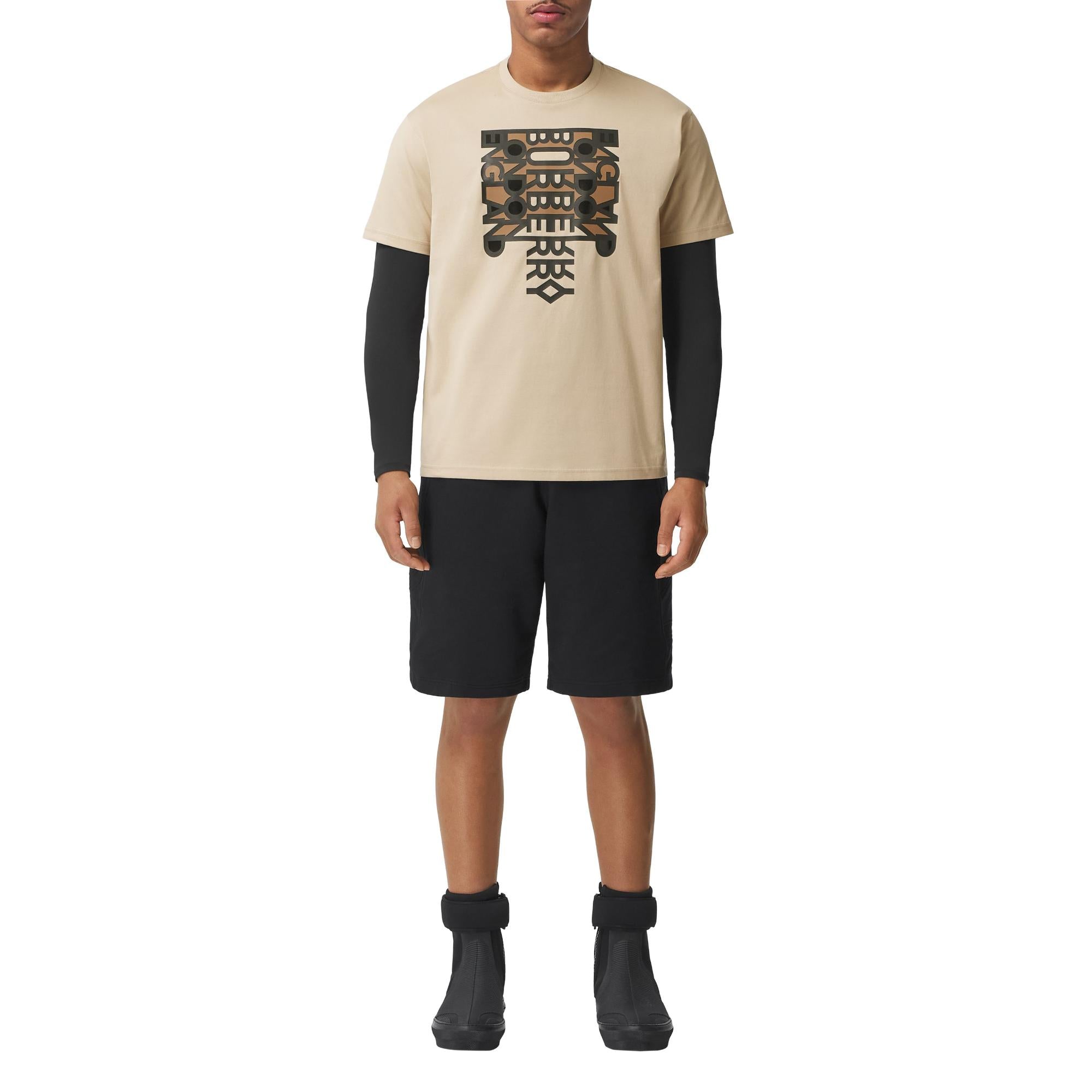 로고 프린트 코튼 오버사이즈 티셔츠