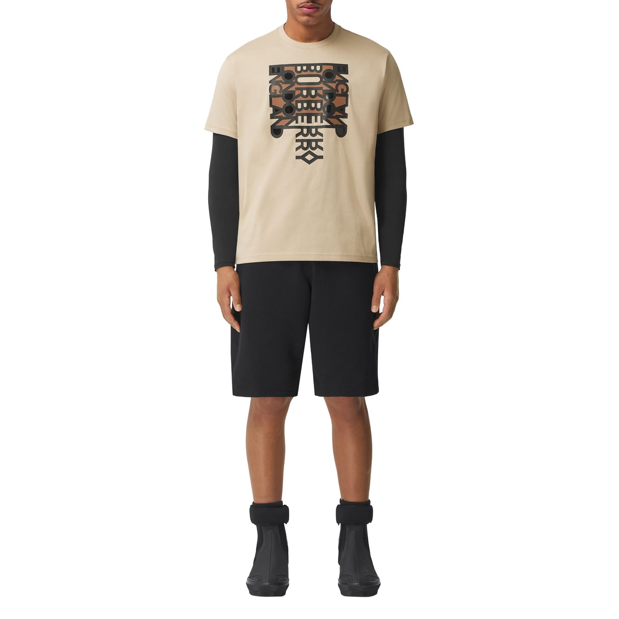 로고 프린트 코튼 오버사이즈 티셔츠