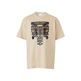 로고 프린트 코튼 오버사이즈 티셔츠