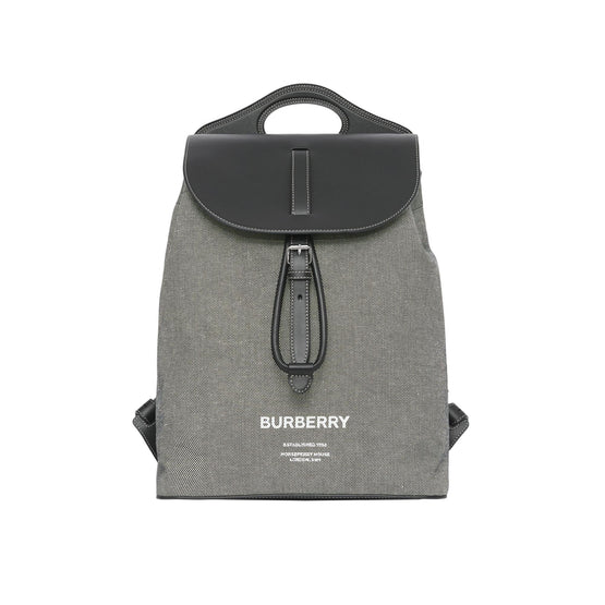 호스페리 프린트 캔버스 레더 포켓 백팩