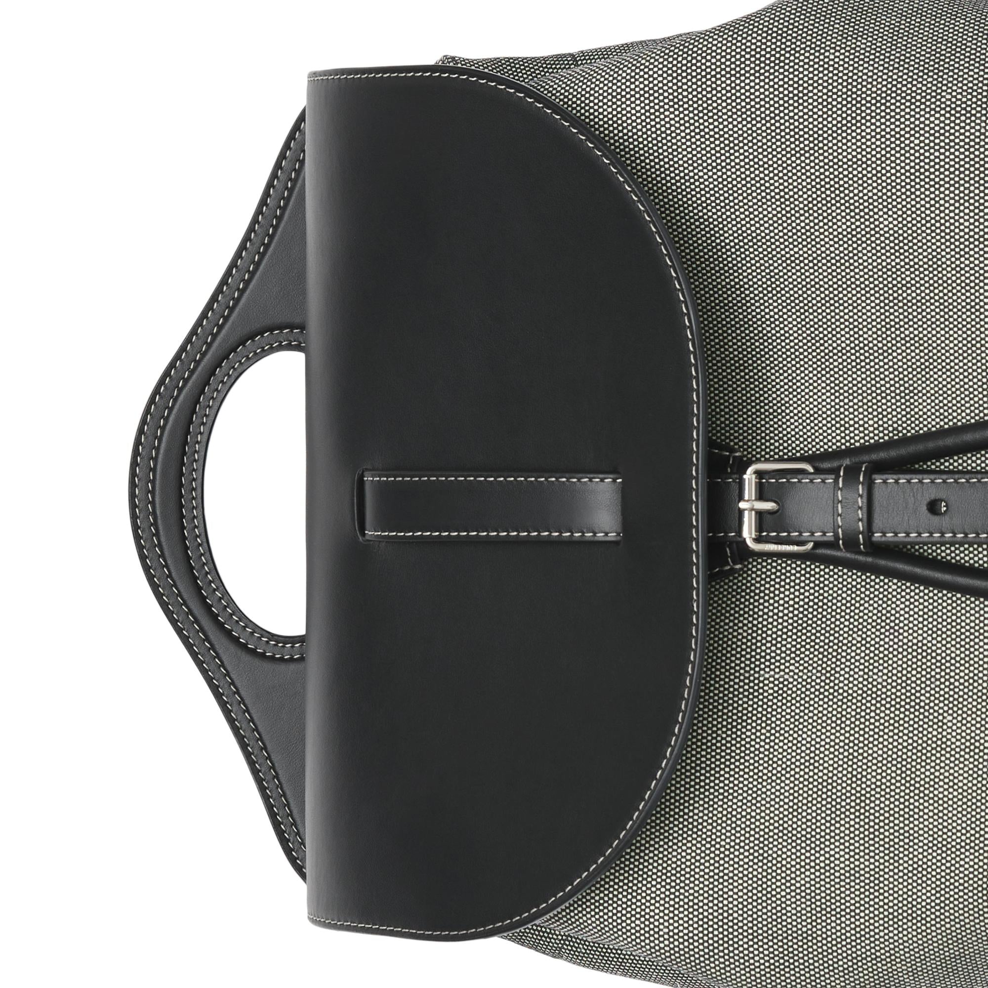 호스페리 프린트 캔버스 레더 포켓 백팩