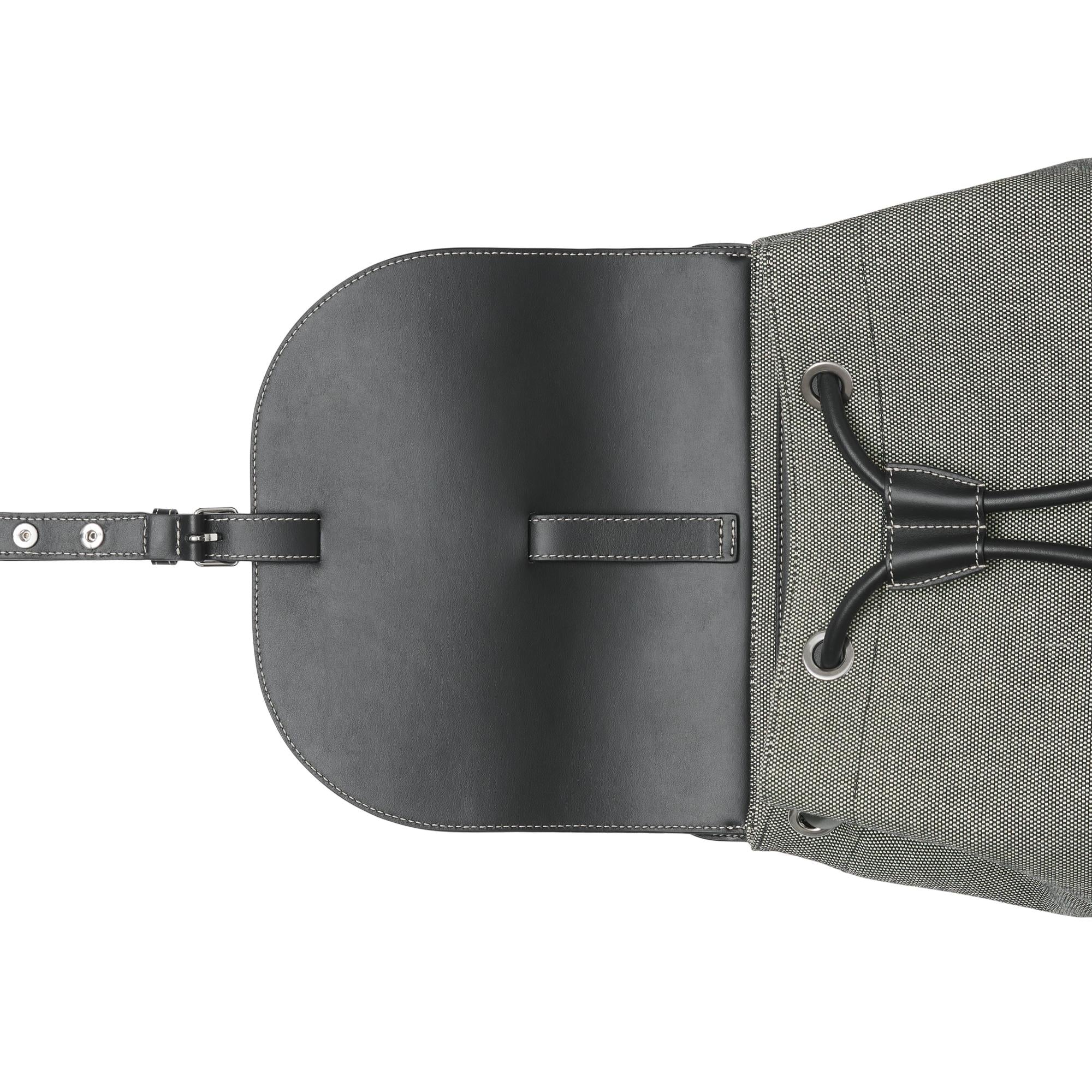 호스페리 프린트 캔버스 레더 포켓 백팩