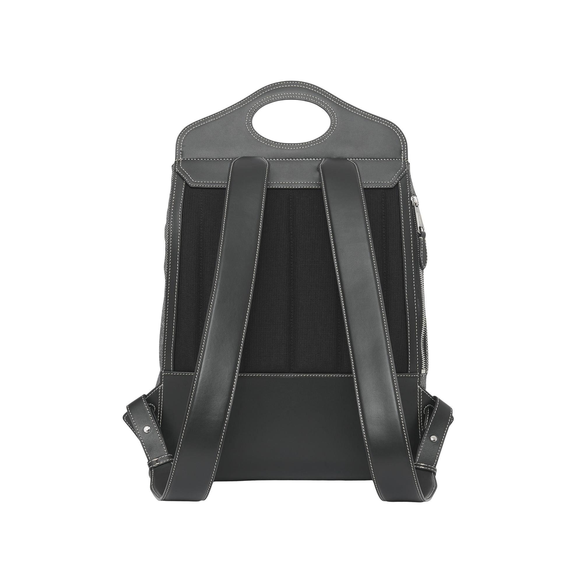 호스페리 프린트 캔버스 레더 포켓 백팩