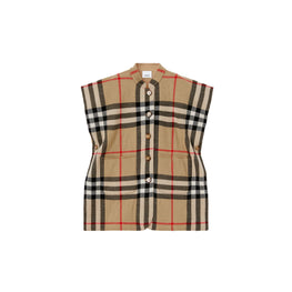 리버시블 빈티지 체크 울 자카드 케이프