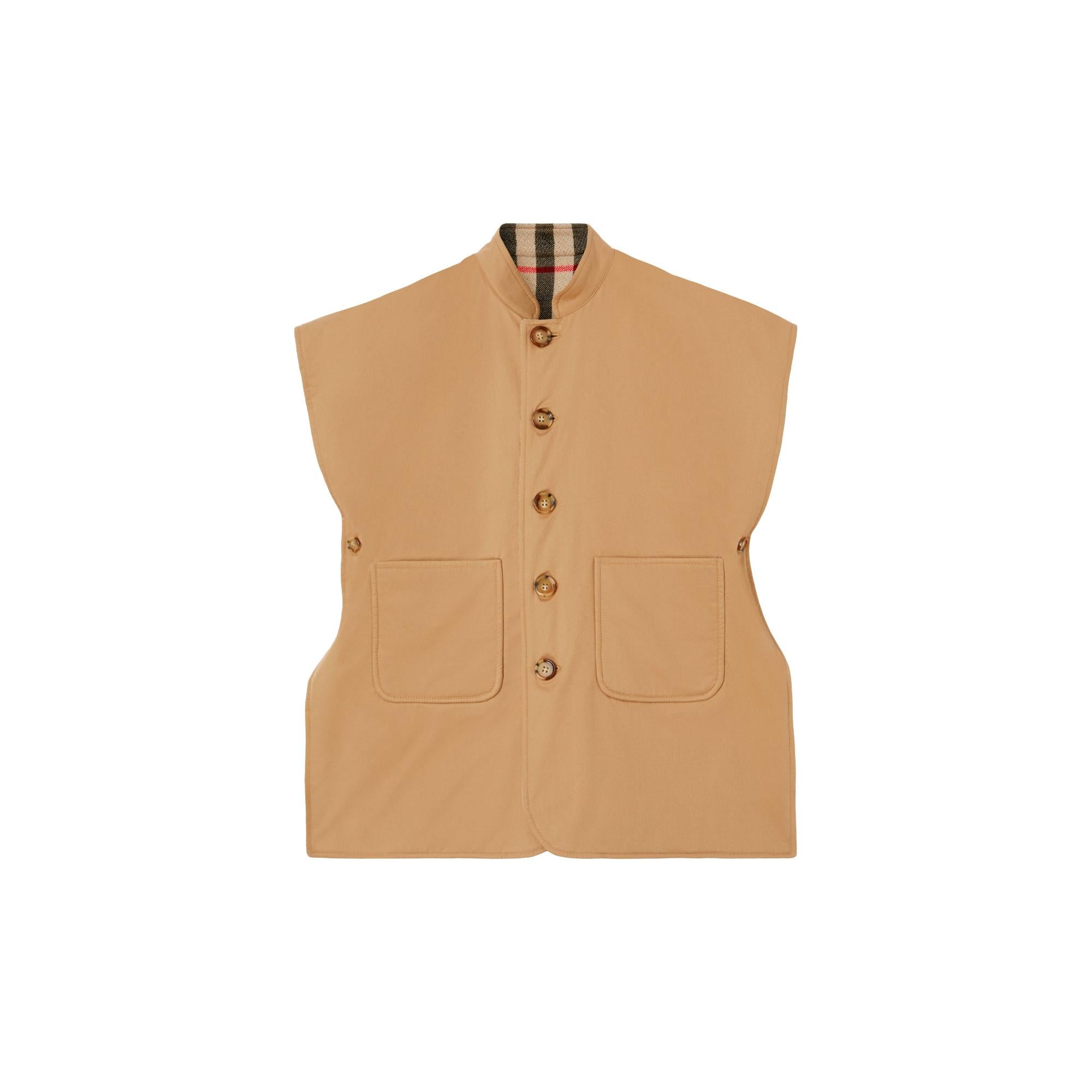 리버시블 빈티지 체크 울 자카드 케이프