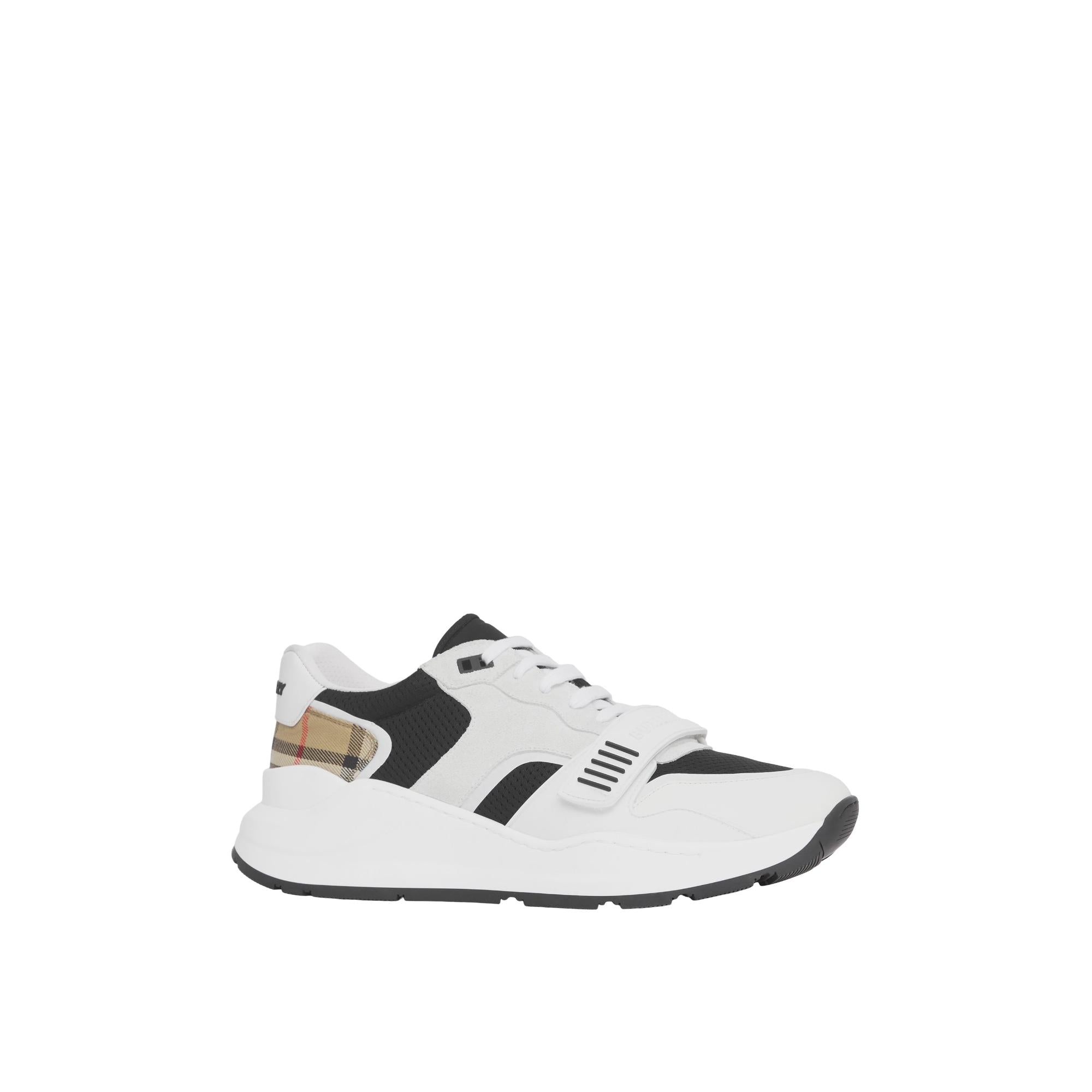 메시 스웨이드 빈티지 체크 코튼 스니커즈