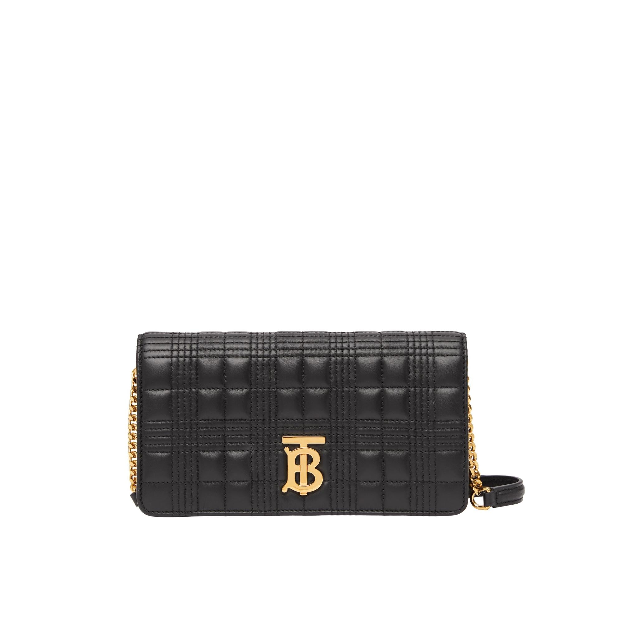 디태처블 스트랩 퀼팅 레더 롤라 지갑