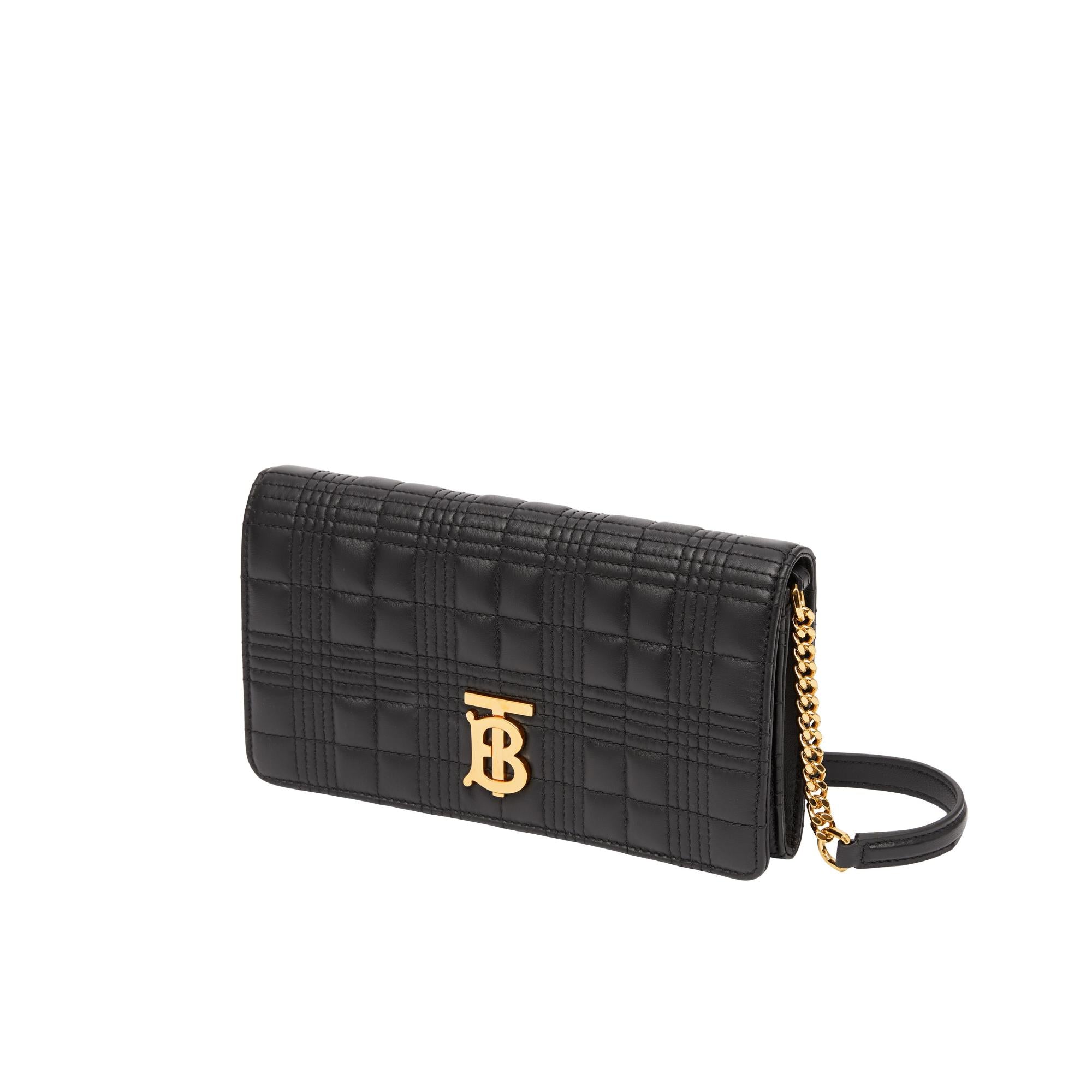 디태처블 스트랩 퀼팅 레더 롤라 지갑