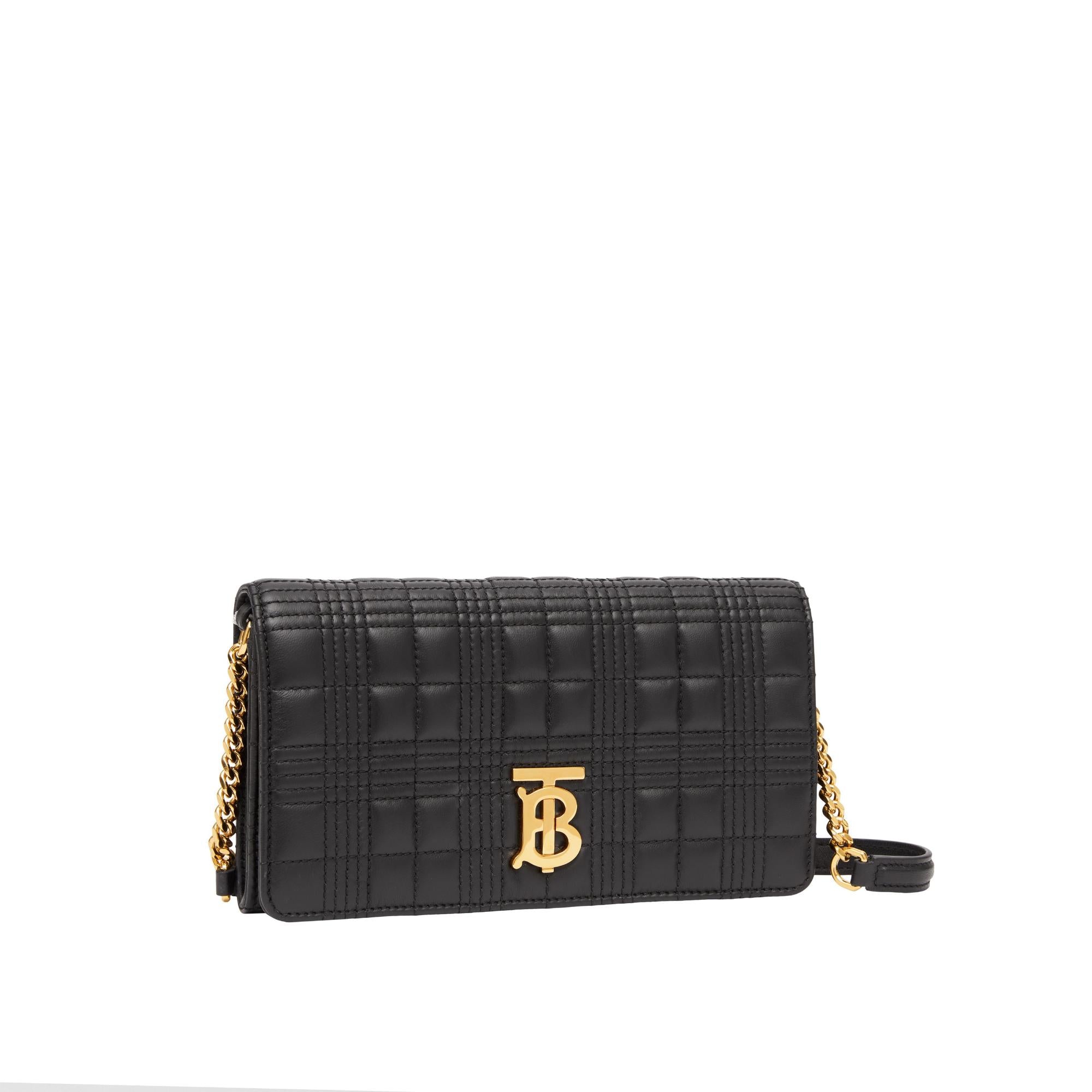 디태처블 스트랩 퀼팅 레더 롤라 지갑