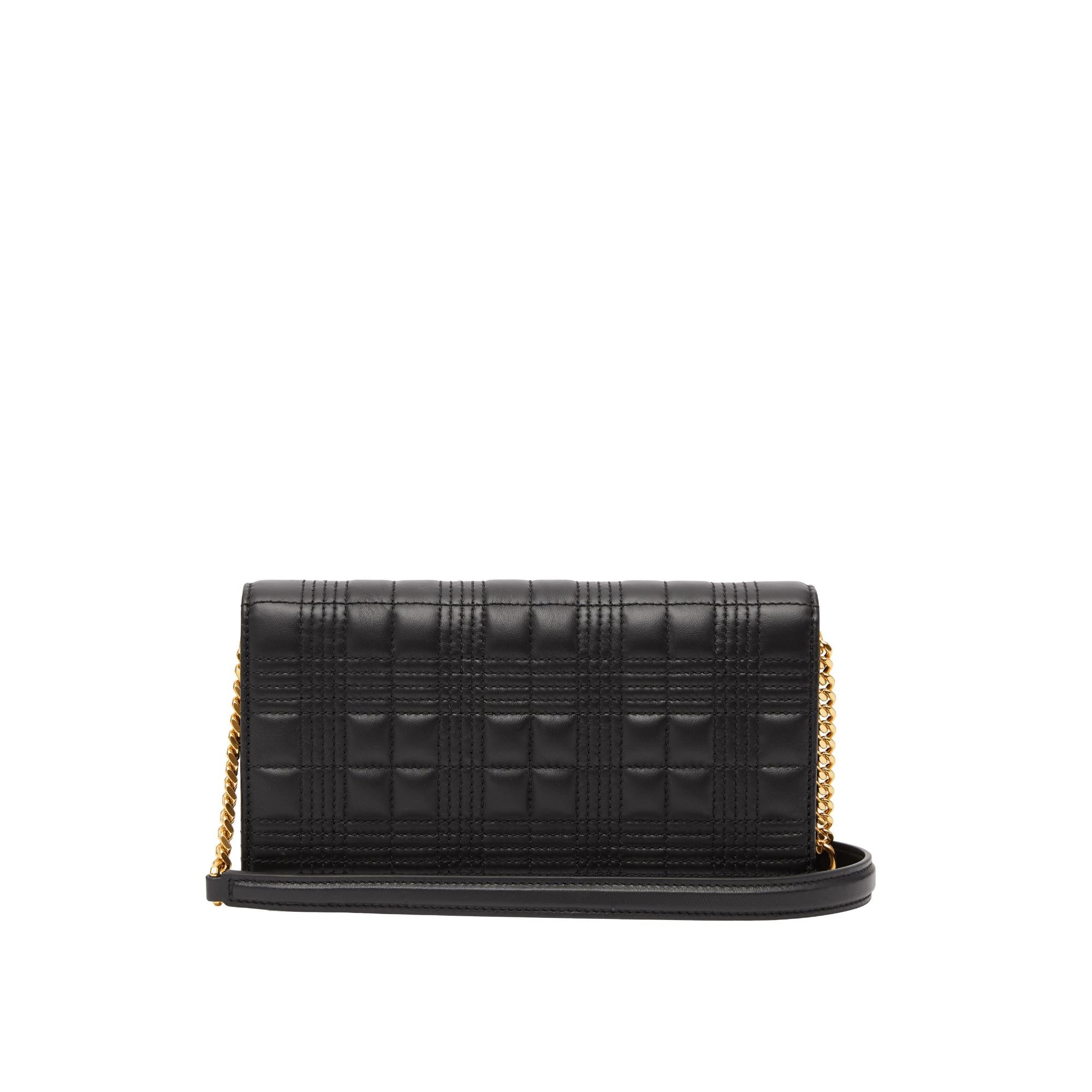 디태처블 스트랩 퀼팅 레더 롤라 지갑