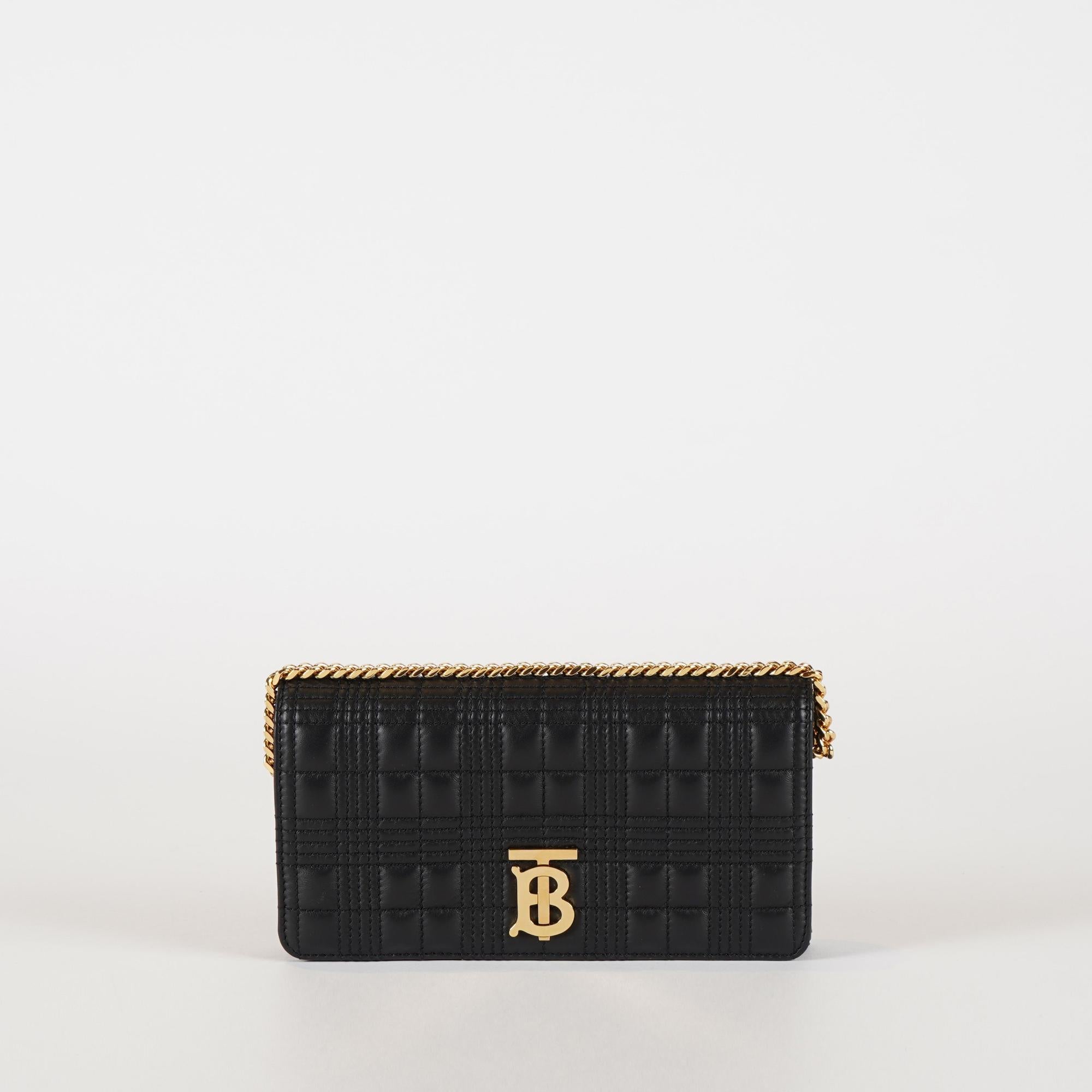 디태처블 스트랩 퀼팅 레더 롤라 지갑