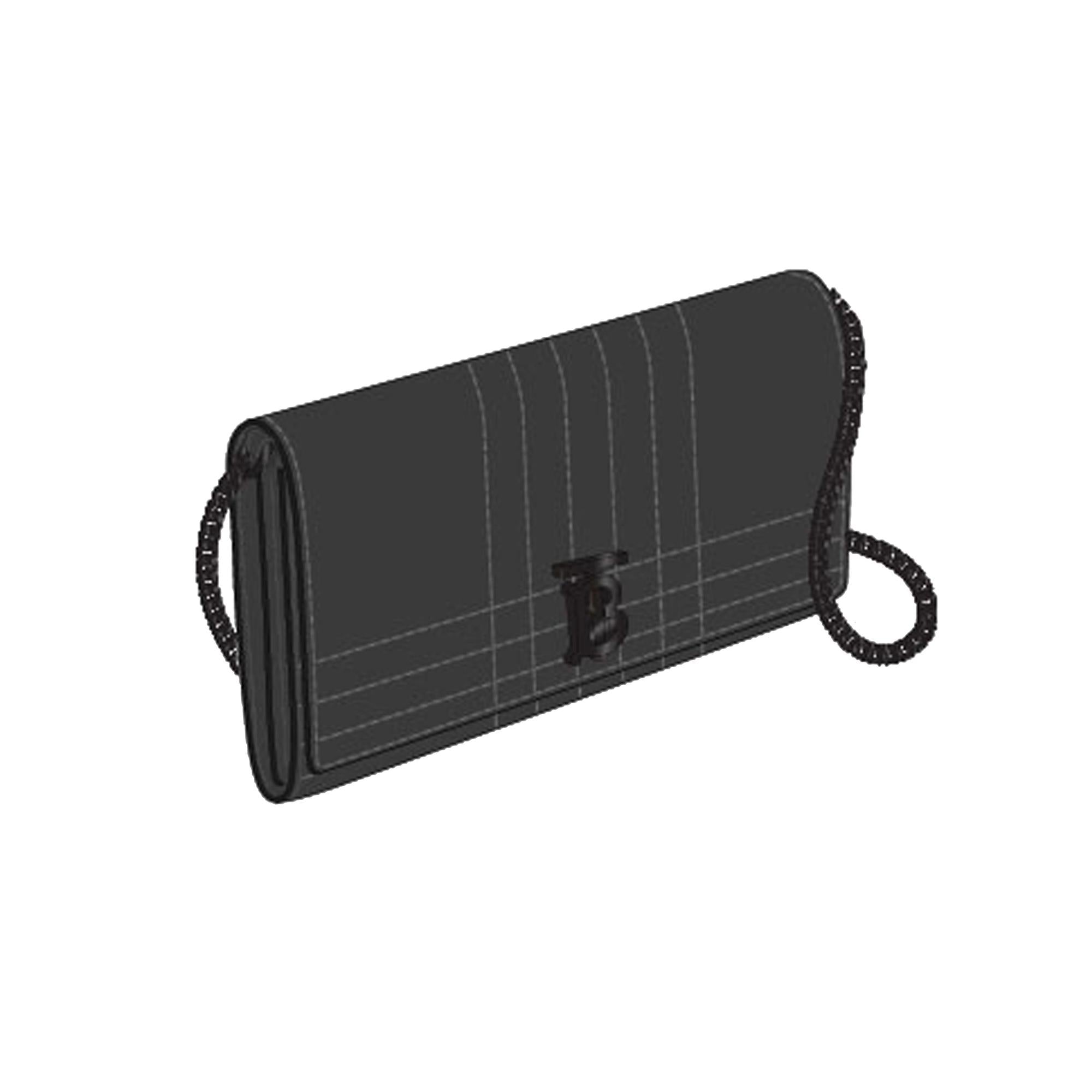 디태처블 스트랩 퀼팅 레더 롤라 지갑