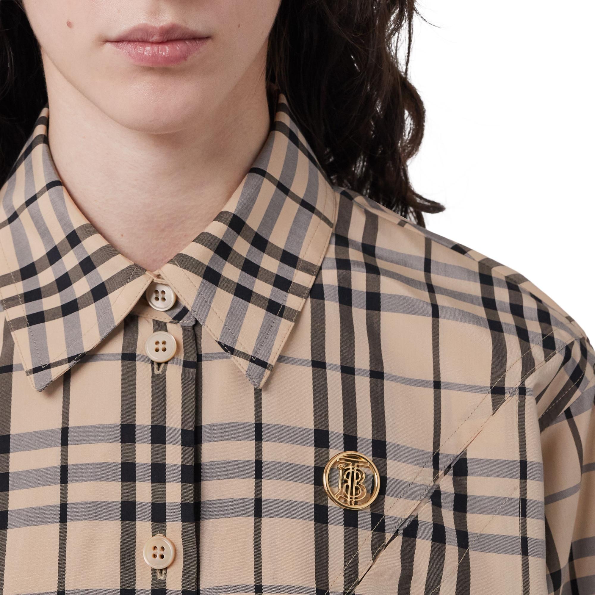 모노그램 모티프 빈티지 제크 실크 블렌드 셔츠