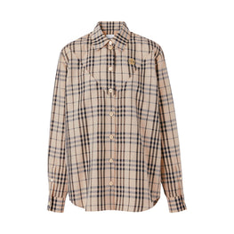 모노그램 모티프 빈티지 제크 실크 블렌드 셔츠