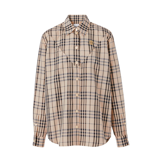 모노그램 모티프 빈티지 제크 실크 블렌드 셔츠