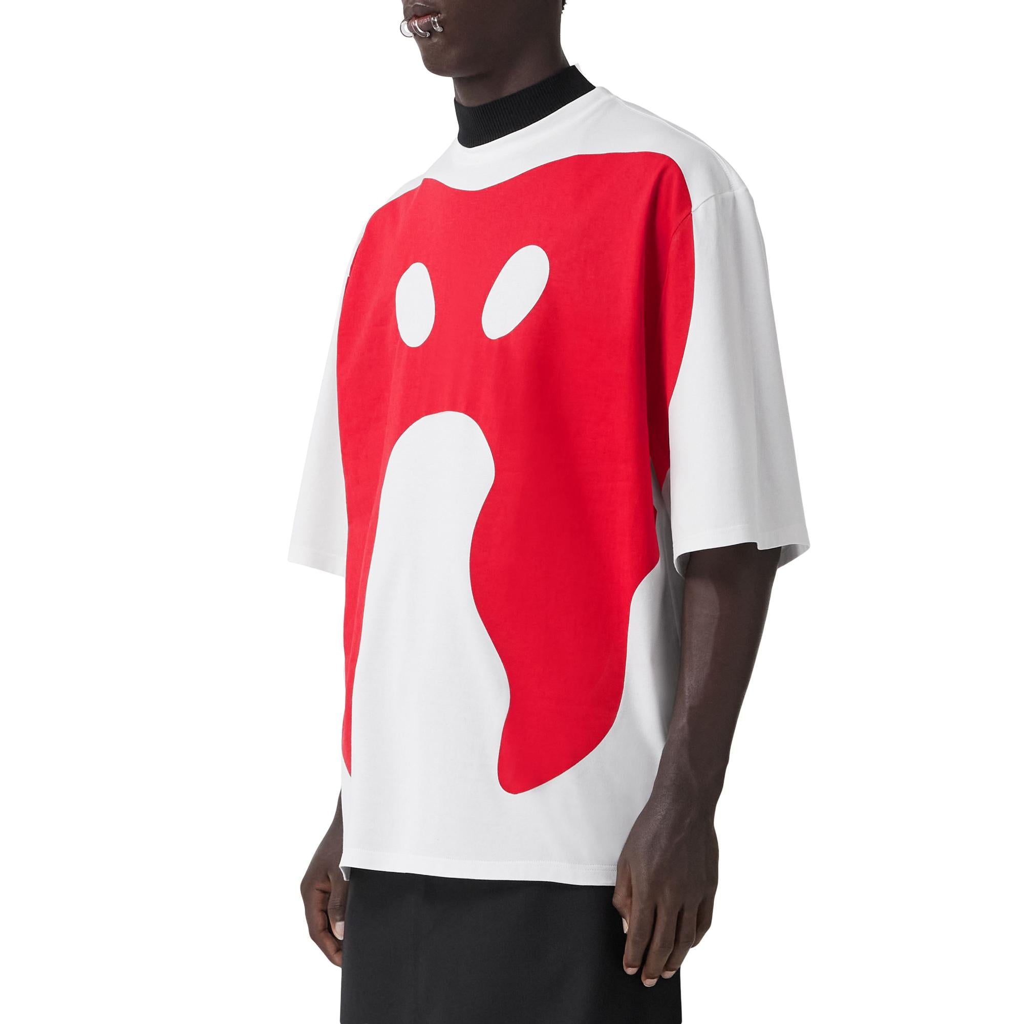 앱스트랙트 프린트 코튼 오버사이즈 티셔츠