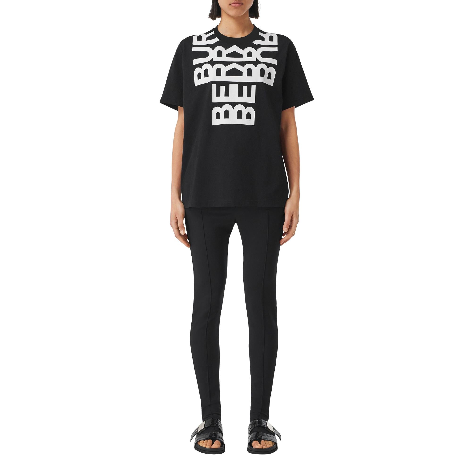 로고 프린트 코튼 오버사이즈 티셔츠