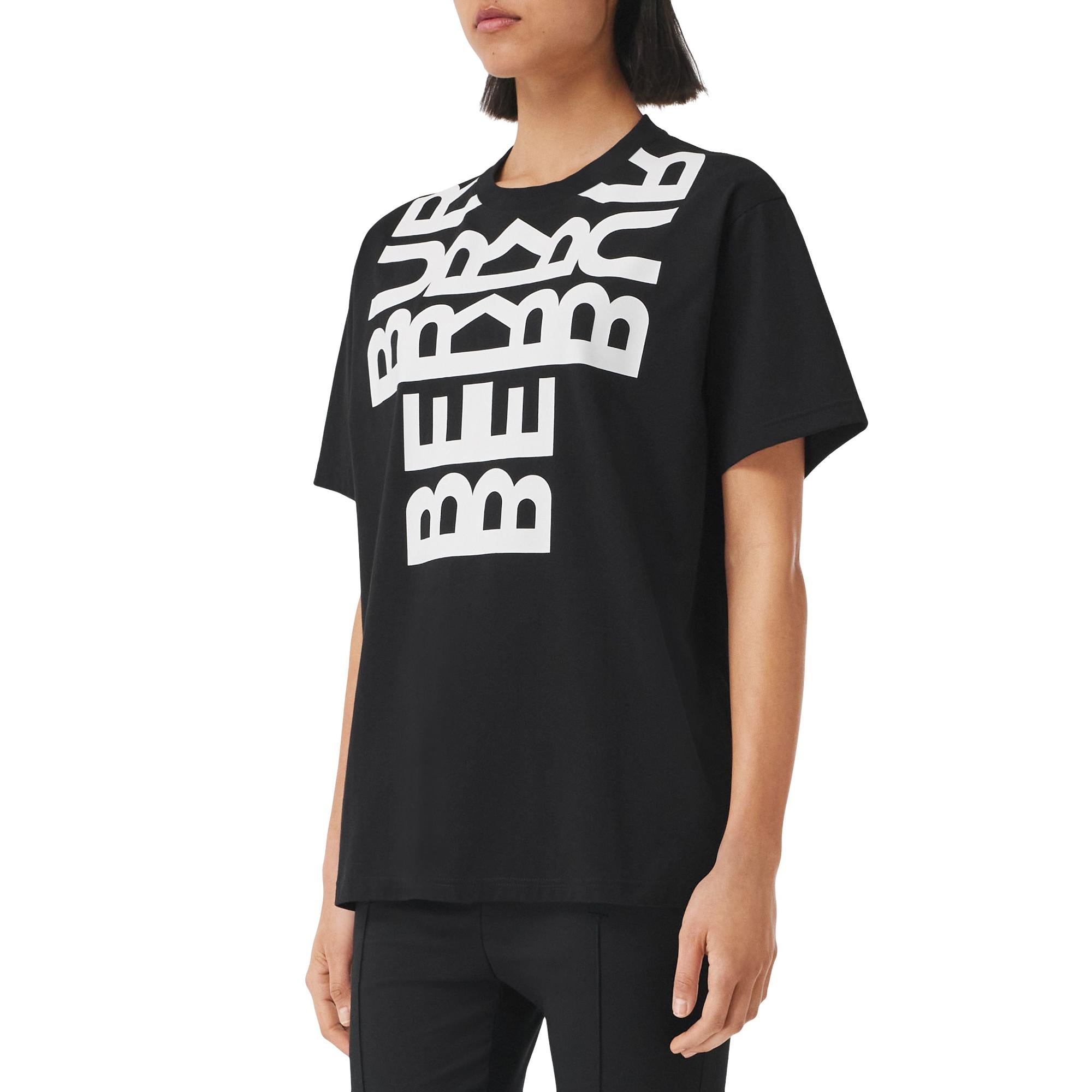 로고 프린트 코튼 오버사이즈 티셔츠