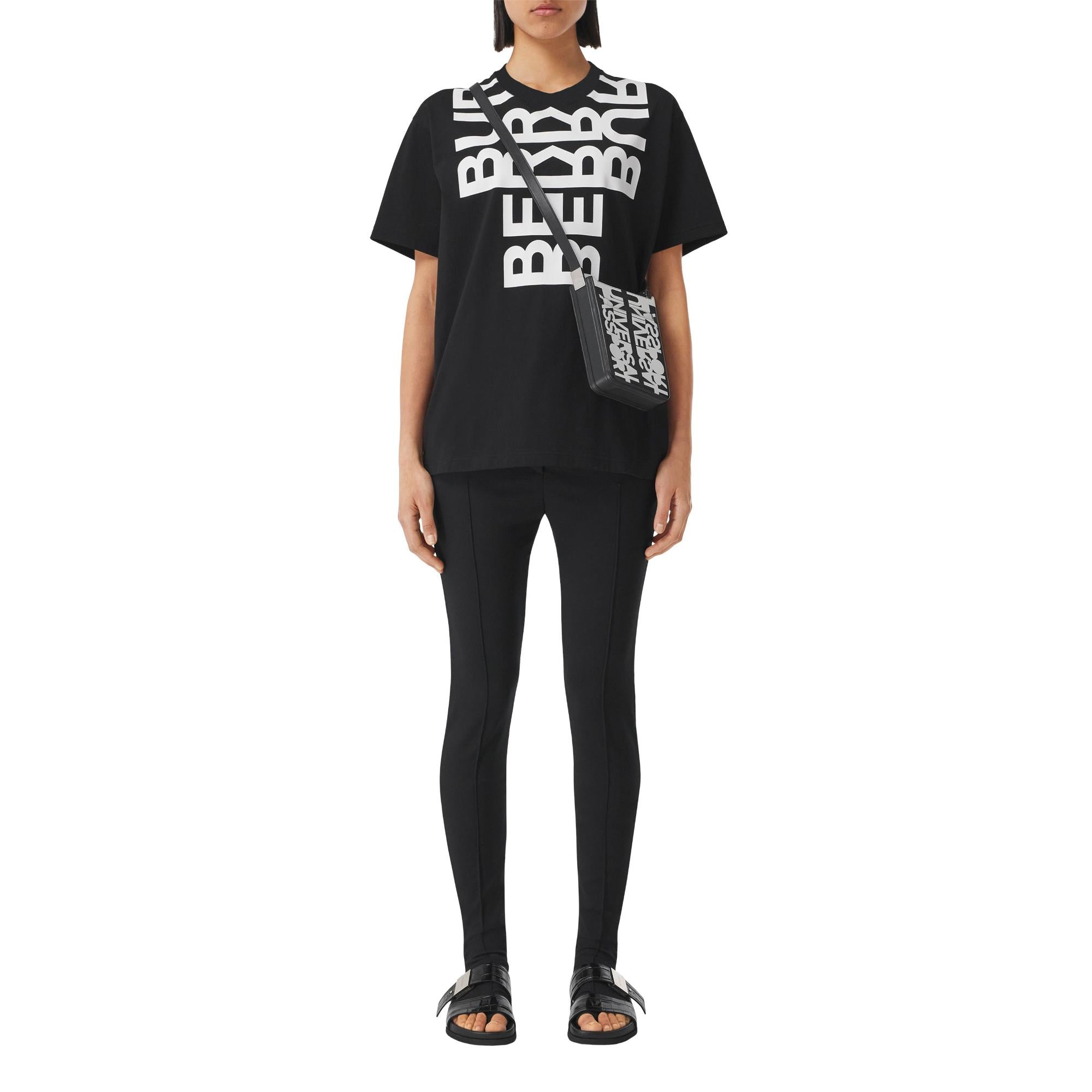 로고 프린트 코튼 오버사이즈 티셔츠