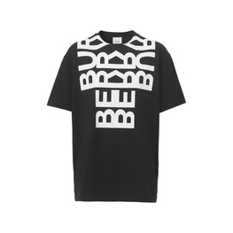 로고 프린트 코튼 오버사이즈 티셔츠