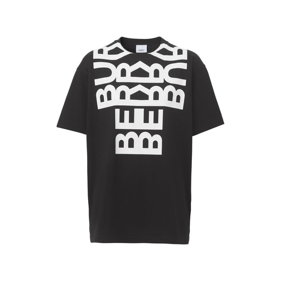 로고 프린트 코튼 오버사이즈 티셔츠