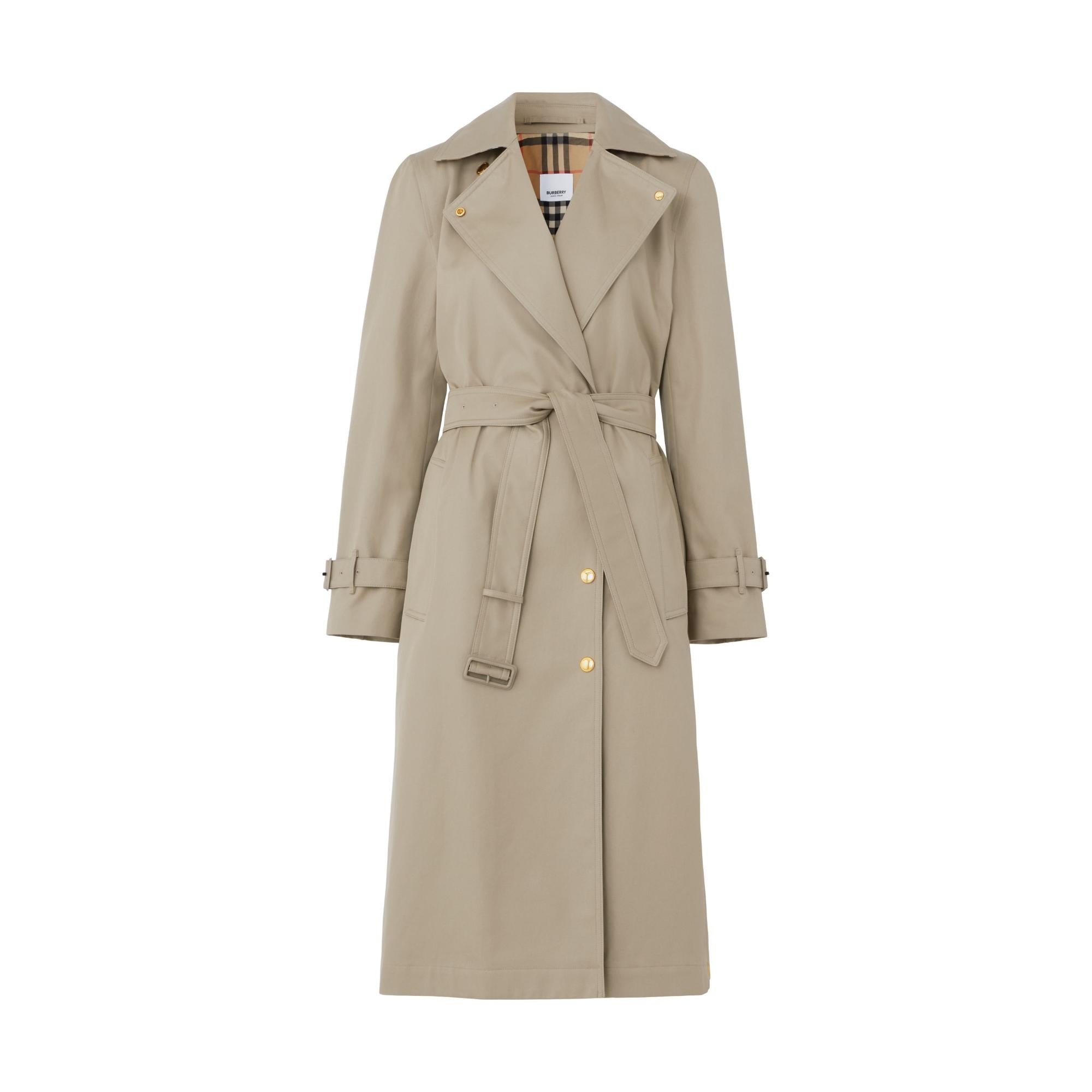 코튼 개버딘 벨트 트렌치코트