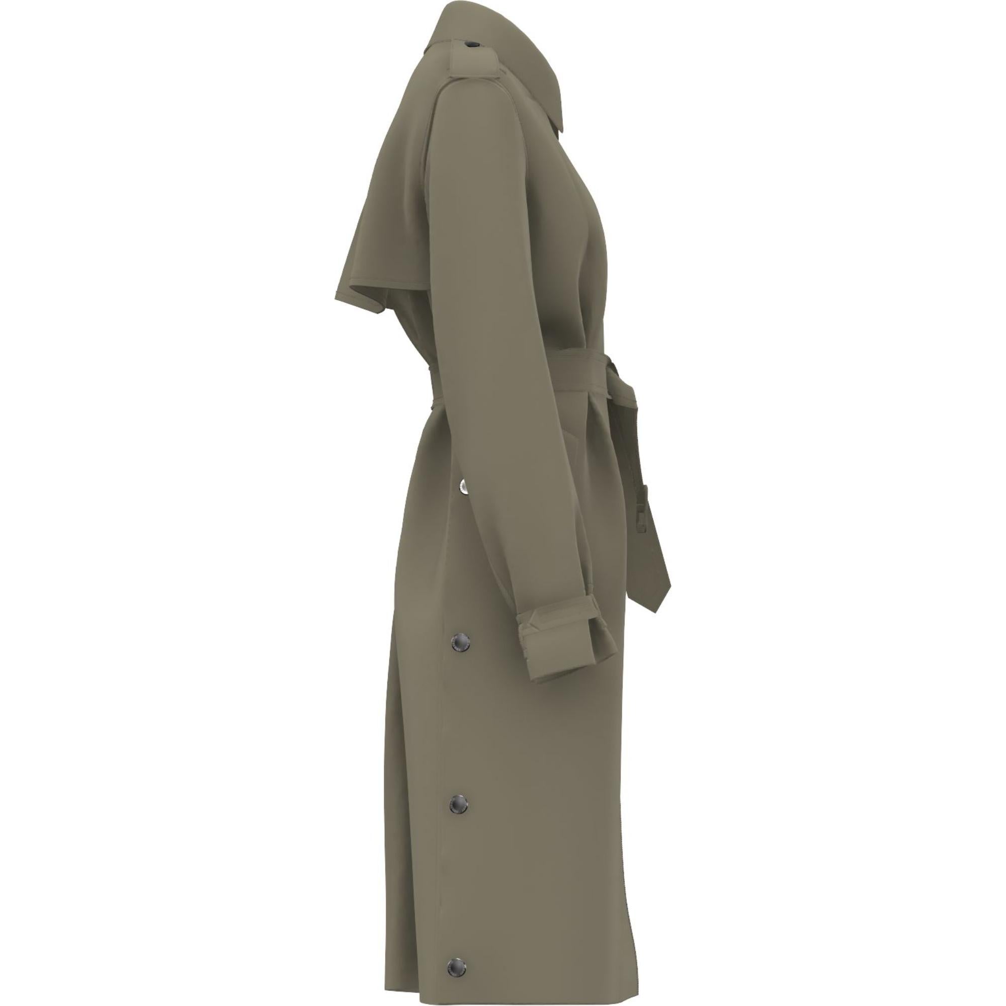 코튼 개버딘 벨트 트렌치코트