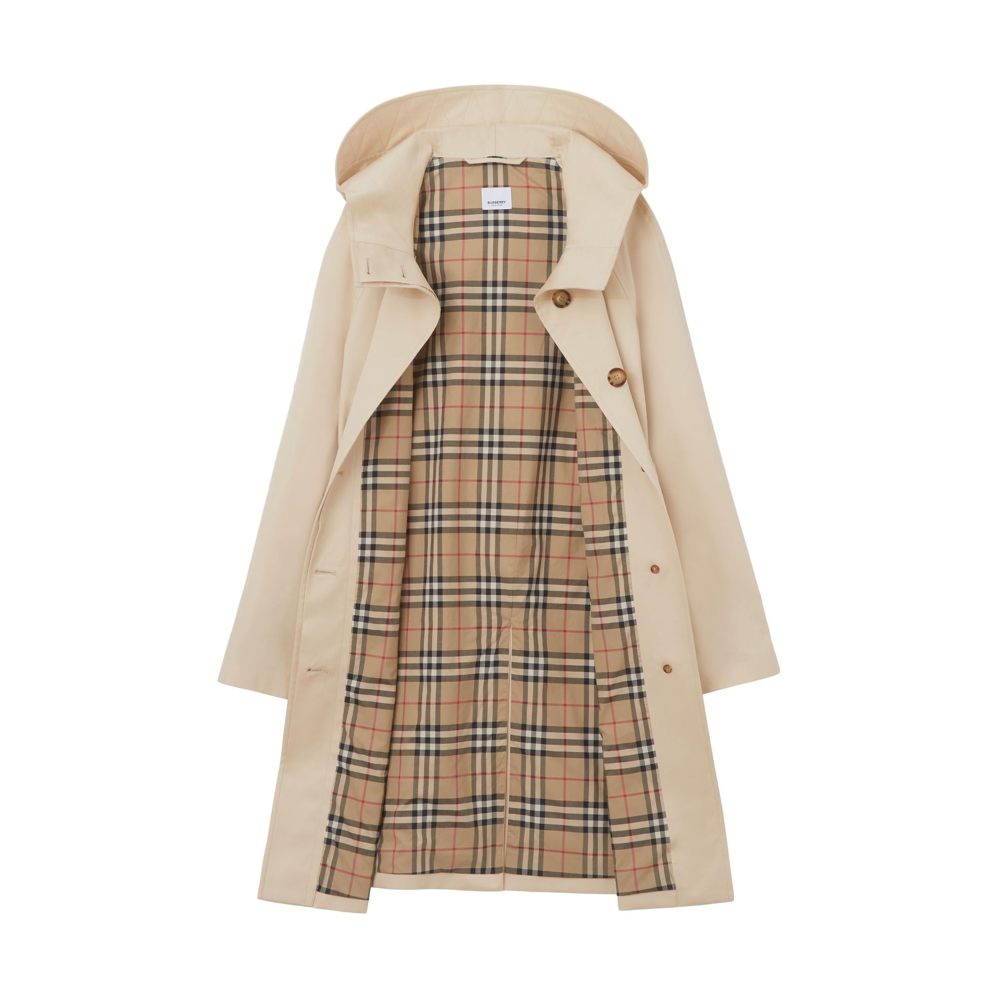 코튼 개버딘 후드 카 코트