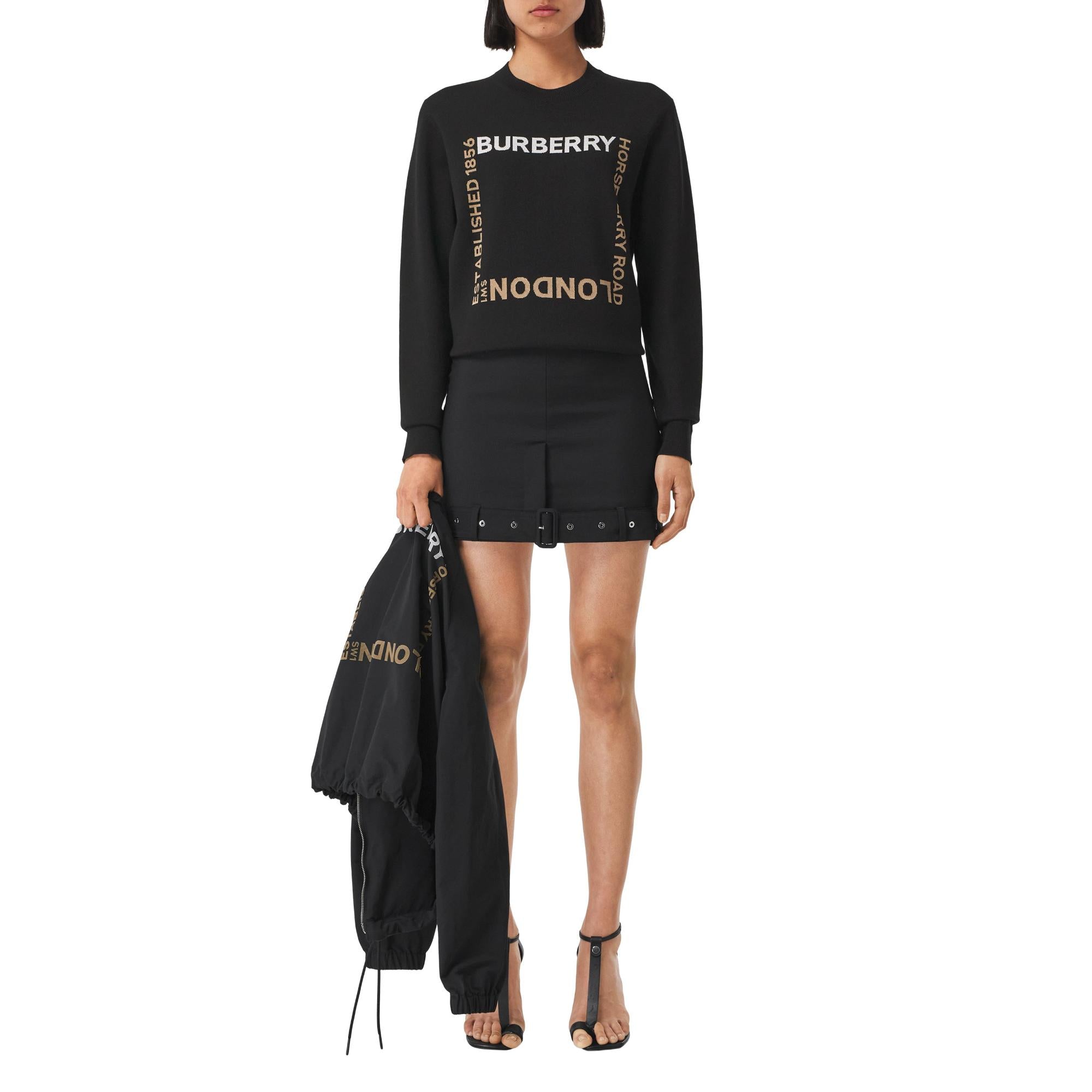 호스페리 스퀘어 울 블렌드 자카드 스웨터