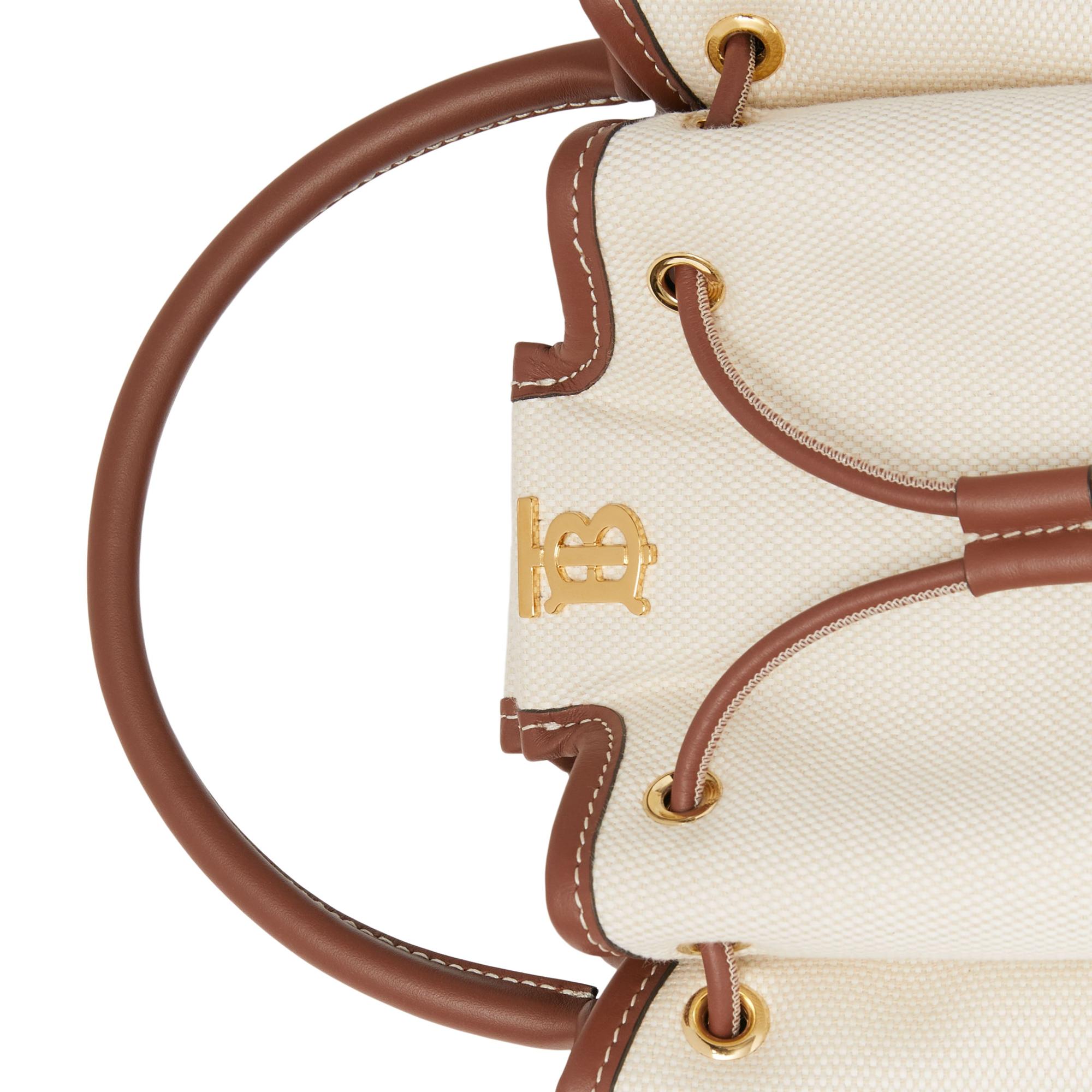 모노그램 모티프 캔버스 레더 버킷 백