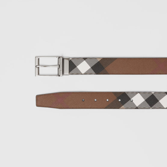 체크 레더 리버시블 벨트