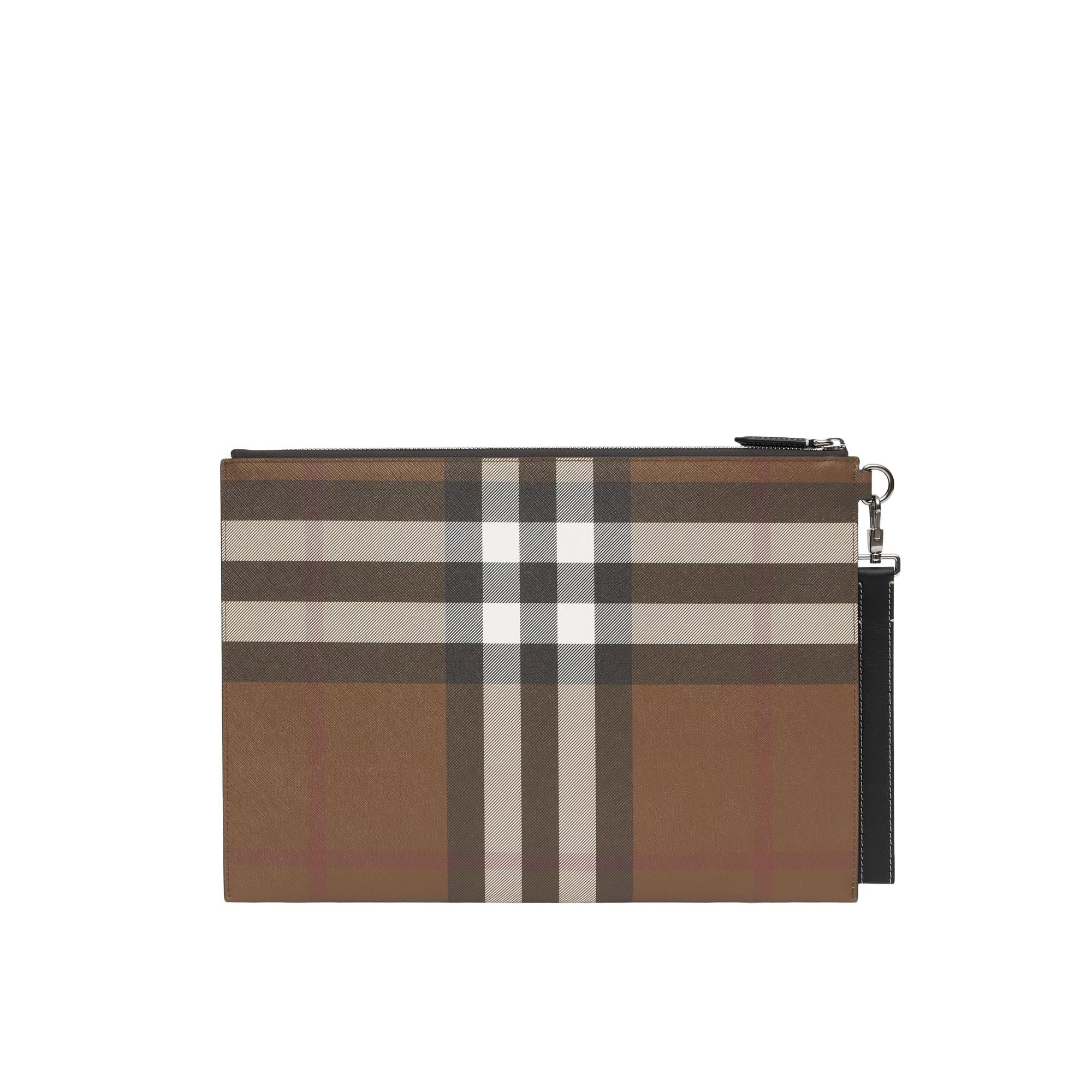 이그재저레이트 체크 라지 지퍼 파우치