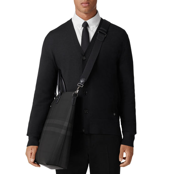 차콜 체크 스털링 토트