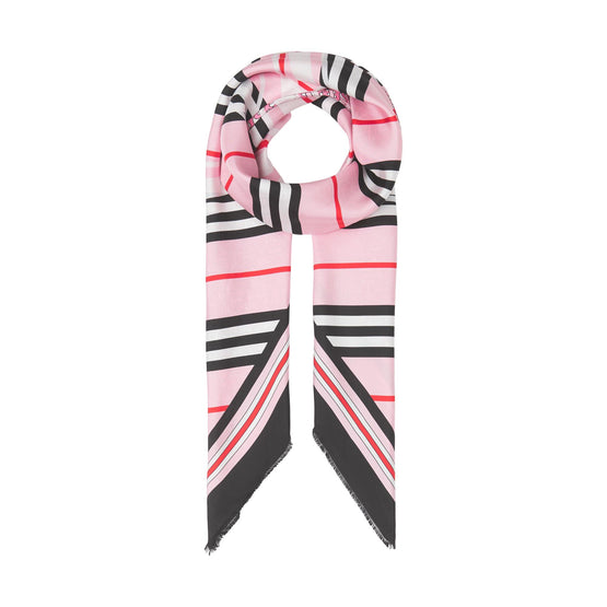 몽타주 프린트 실크 스퀘어 스카프