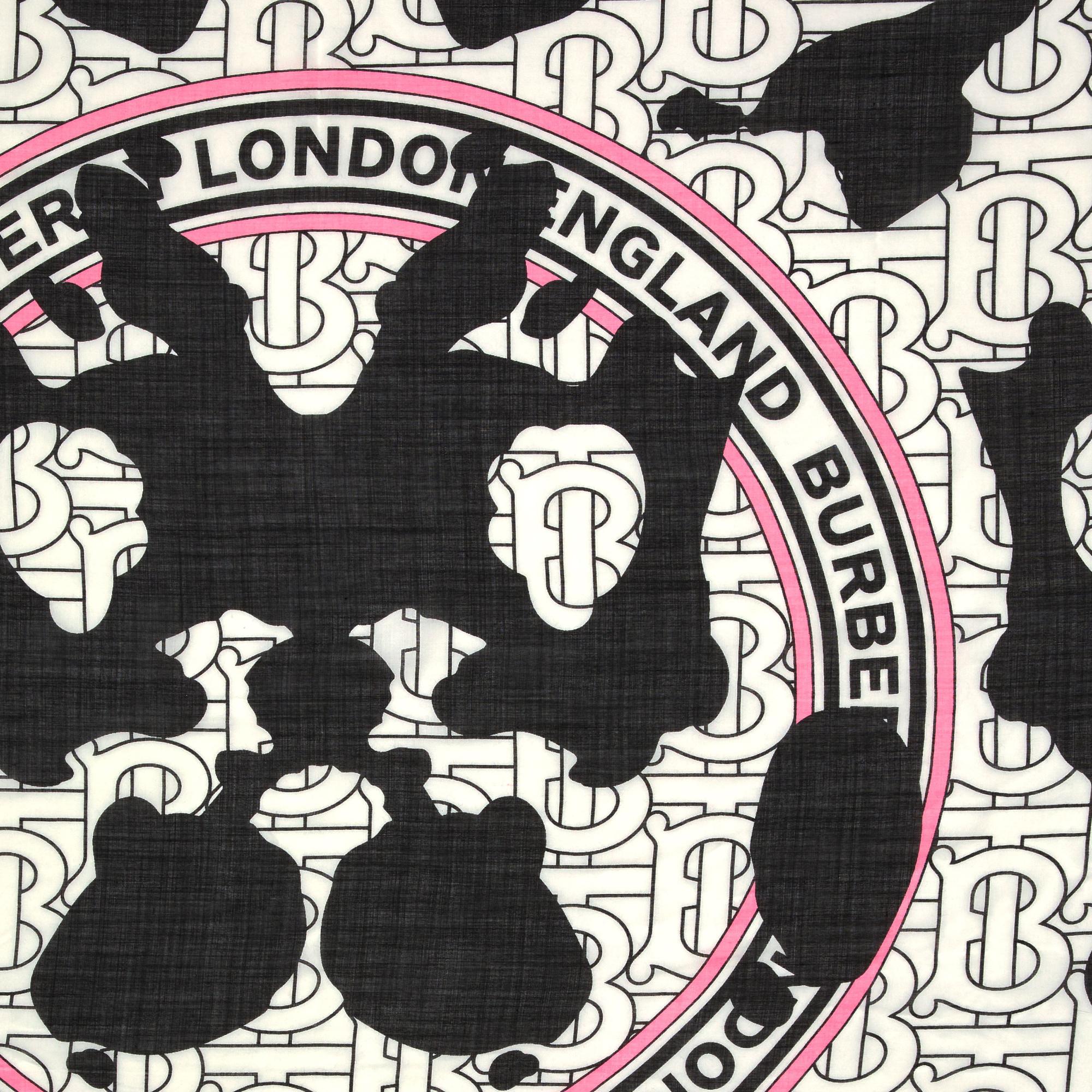 라지 몽타주 프린트 울 실크 스퀘어 스카프