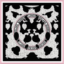 라지 몽타주 프린트 울 실크 스퀘어 스카프