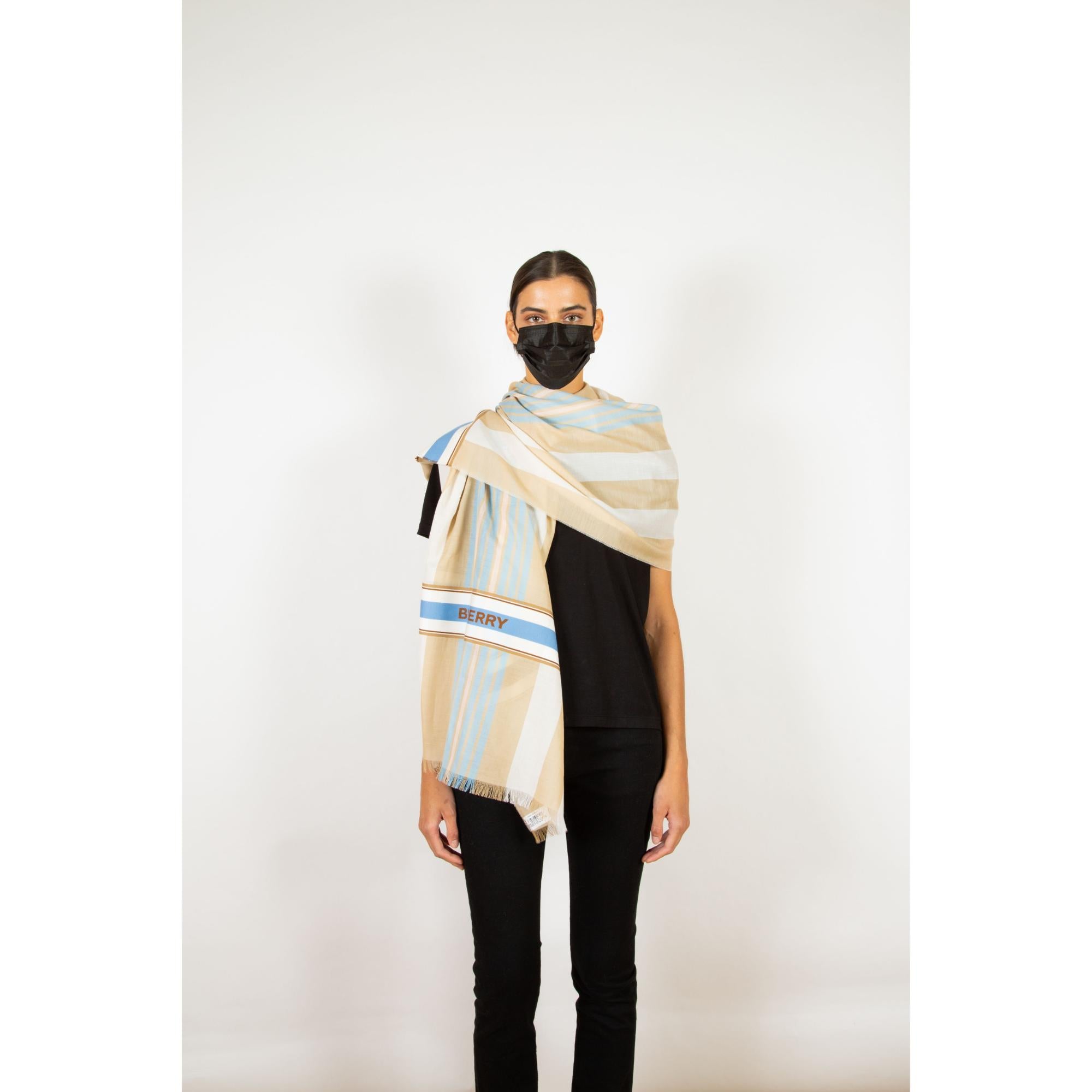 Love Is Eternal 스트라이프 코튼 캐시미어 자카드 스카프