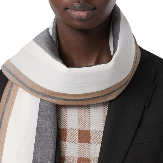 Love Is Eternal 스트라이프 코튼 캐시미어 자카드 스카프