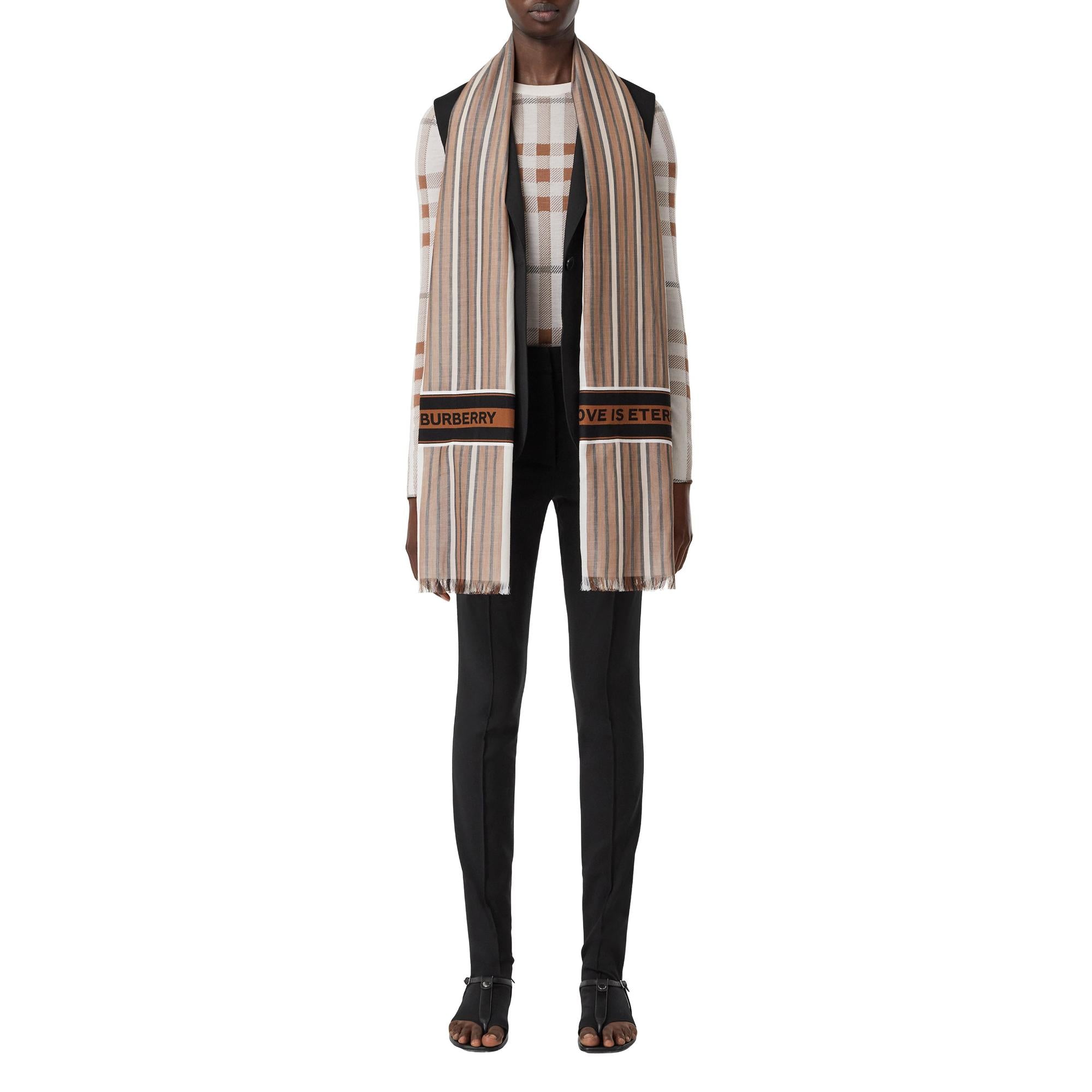 Love Is Eternal 스트라이프 코튼 캐시미어 자카드 스카프